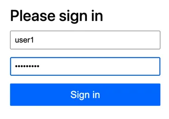 Authentication screen