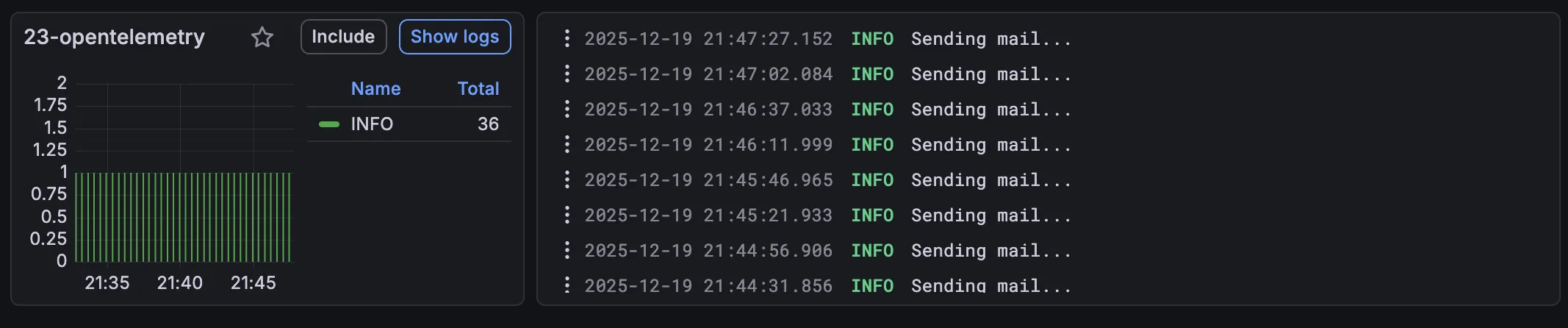 OpenTelemetry logs in Grafana