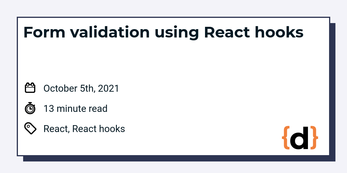 Form Validation Using React Hooks | Dimitri's Tutorials