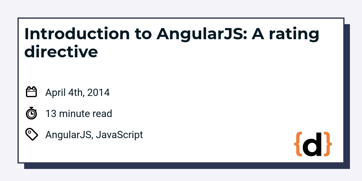 Introduction To AngularJS: A Rating Directive | Dimitri's Tutorials